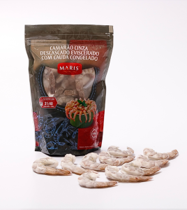 Camarão Cinza Descascado Eviscerado Com Cauda Congelado 36/40 400g